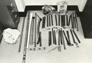Weapons” brought into the Allen Building (Duke University Archives)